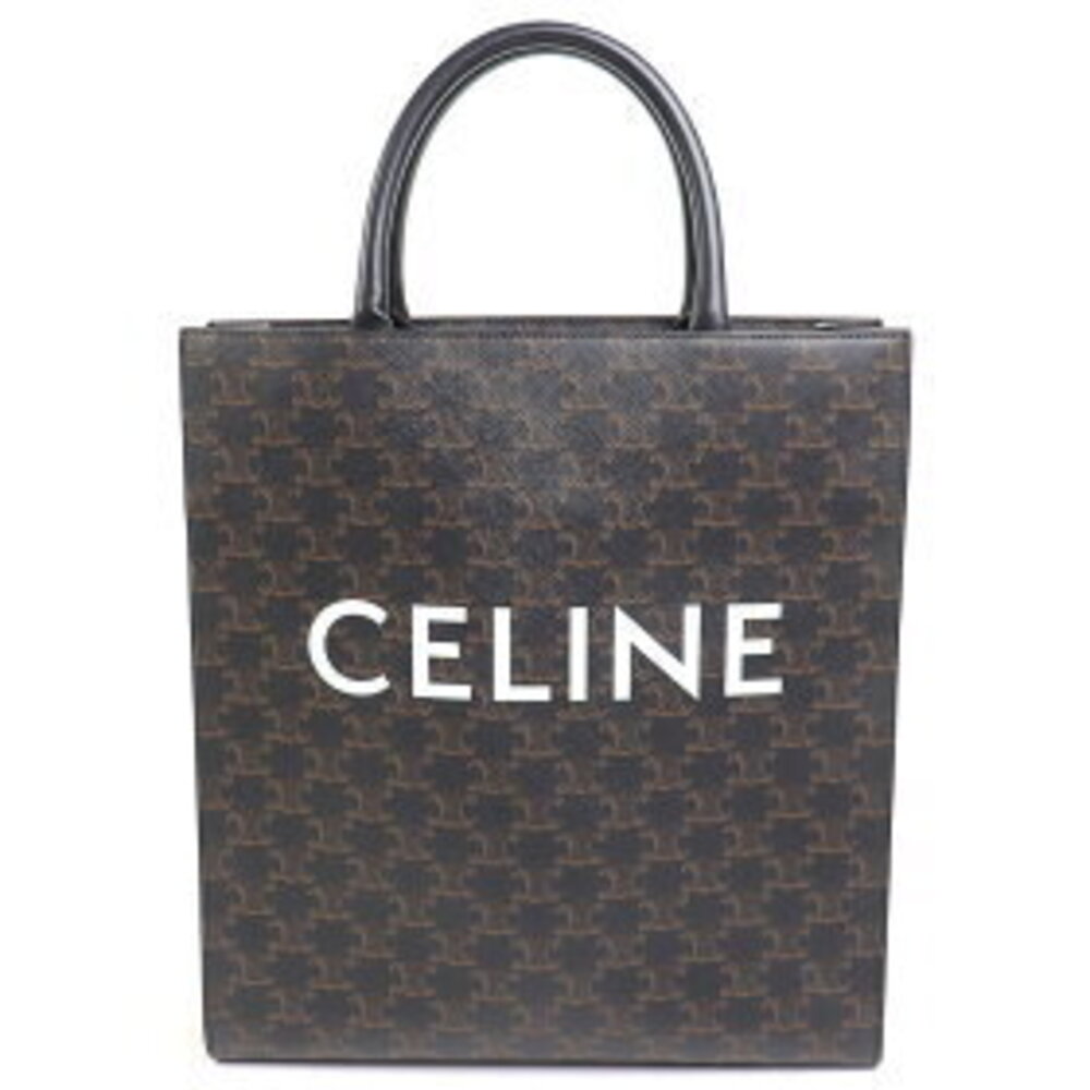Celine Bag Handle Vertical Cabas Triomphe 2Way Shoulder Tote Canvas Top - Picture 1 of 7